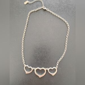 Silvertone 3 Hearts Necklace Liz & Co